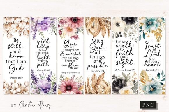 20 Bible Verse Bookmark Bundle | Inspirational Christian Designs