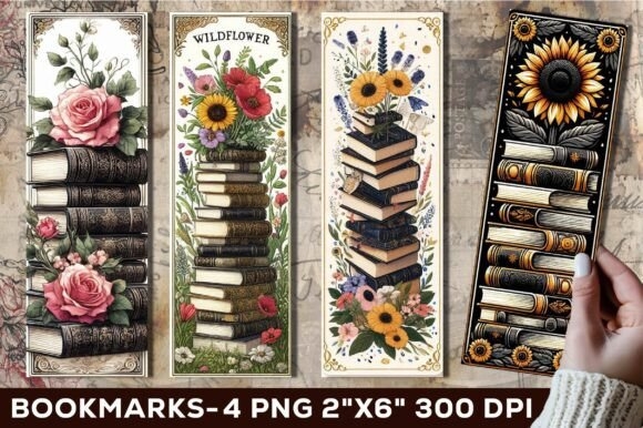 Book Stack Bookmark | Floral Bookmarks Collection