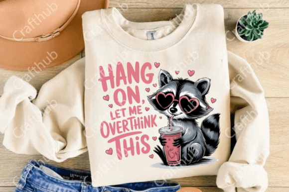 Hang on Let Me Overthink This PNG | Funny Anxiety Quote Design