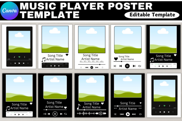 Music Player Canva Editable Frame | Customizable Digital Template