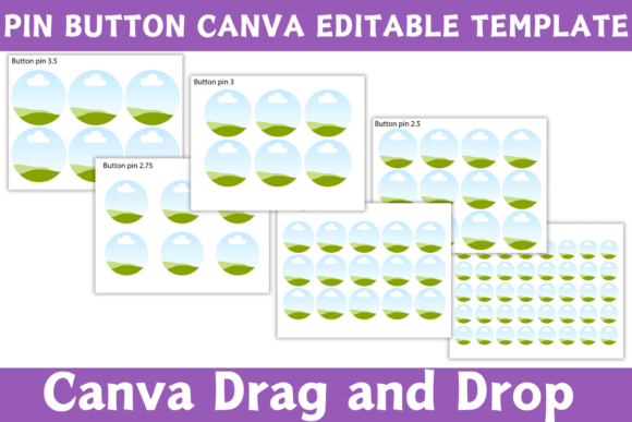 Pin Inch Button Canva Editable Template | Customizable Design for Pins and Buttons