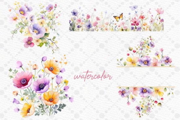 Wild Flowers Clipart - Spring Flowers PNG for Creative Projects