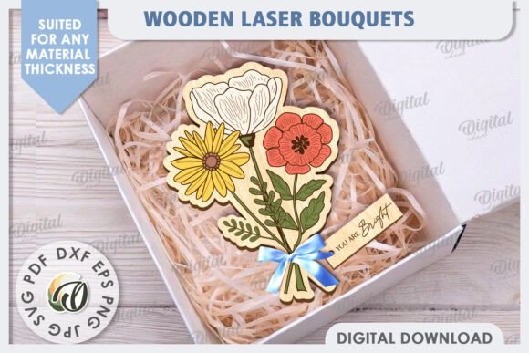 Wooden Bouquets Laser Cut Bundle - Elegant & Unique Floral Designs