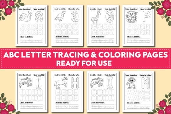 ABC Letter Tracing and Coloring Pages - Fun & Educational Activity Sheets