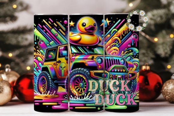 Funny Duck 20 Oz Skinny Tumbler Wrap PNG - Quirky & Fun Design