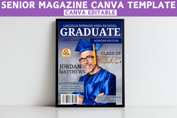 Graduation Magazine Canva Template - Elegant & Customizable Design