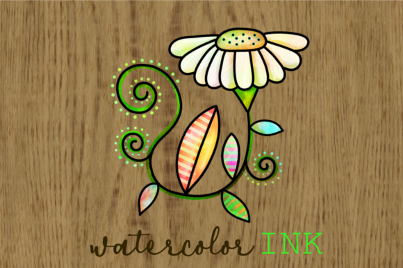 Hand Drawn Doodle Watercolor Flowers - Beautiful & Artistic Design