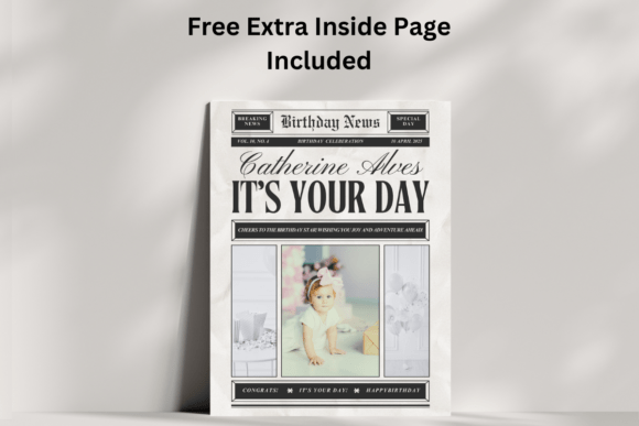 Birthday Newspaper Canva Template