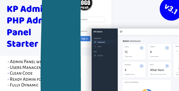 KP Admin - PHP Admin Panel Starter