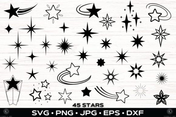 Stars SVG ClipArt – Sparkle Star Bundle for Custom Crafts & DIY Projects