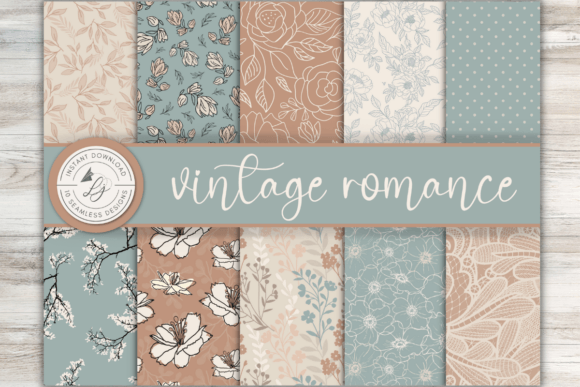 Vintage Romance Seamless Pattern Set – Elegant & Timeless Designs for Crafts & DIY Projects