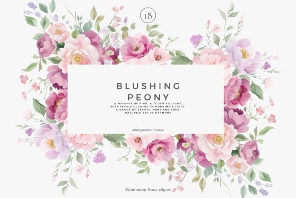 Floral Clipart Watercolor Peonies PNG – Elegant Hand-painted Peony Designs