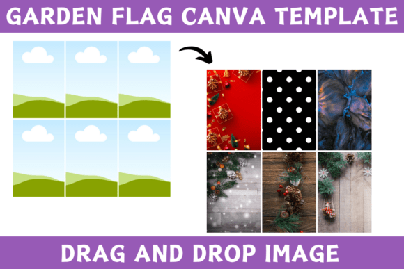 Garden Flag Canva Frame Template – Customizable Outdoor Flag Design