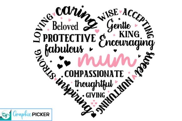 Mum Heart Shape SVG – Heartfelt Mother's Day Design for Crafting