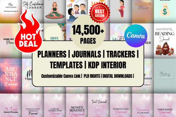 PLR Canva Template Bundle 14500+ Pages – Extensive Collection for Digital Products