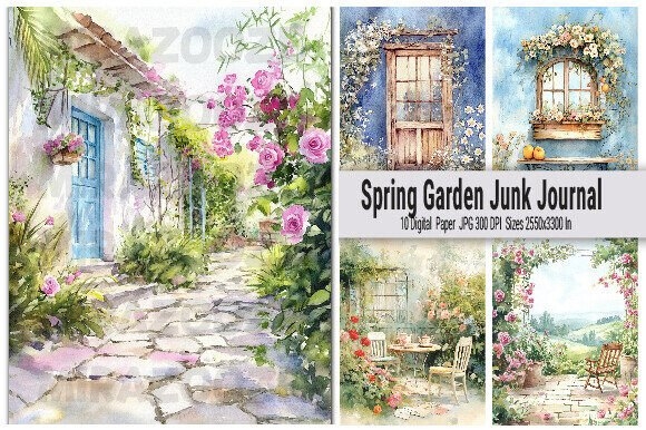 Spring Garden Junk Journal – Vintage-Inspired Floral and Nature Design