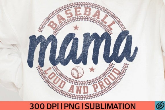 Vintage Baseball Mama PNG Sublimation – Retro Sports Design for Sublimation Projects