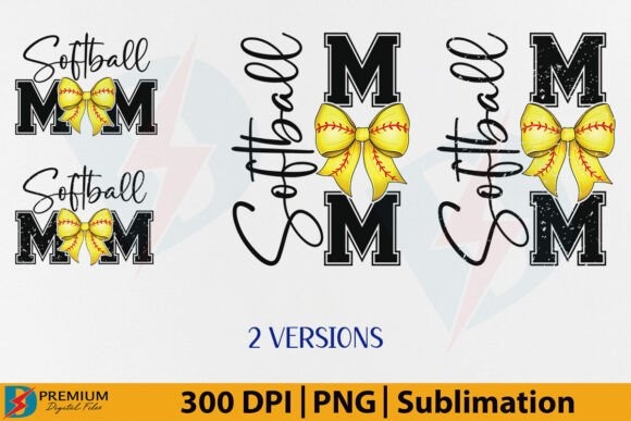 Softball Mom PNG | Coquette Bow Retro Mama | Vintage Game Day Design