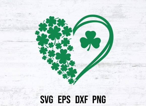 St. Patrick's Day Heart SVG | Shamrock PNG | Lucky Irish Design