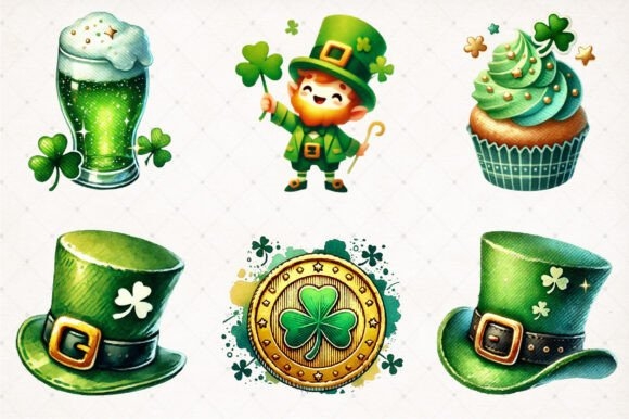 Watercolor St. Patrick’s Day Clipart PNG | Lucky Irish Designs