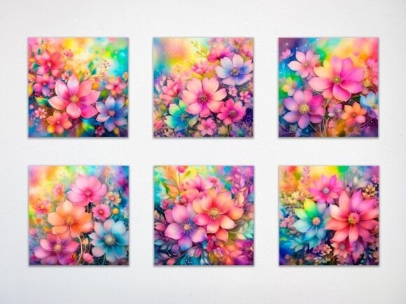 Colorful Dreamy Floral Backgrounds | Vibrant Digital Art Collection