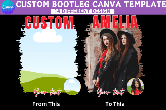 Custom Bootleg Canva Editable Template | Trendy Retro Design