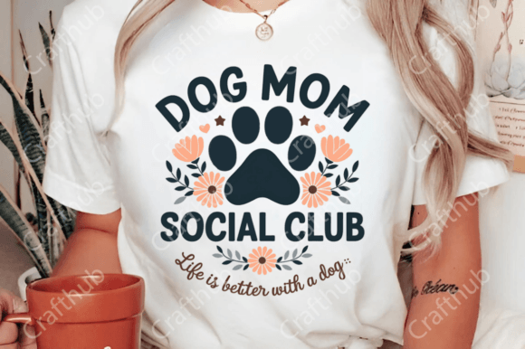 Dog Mom Social Club PNG | Dog Sublimation Design