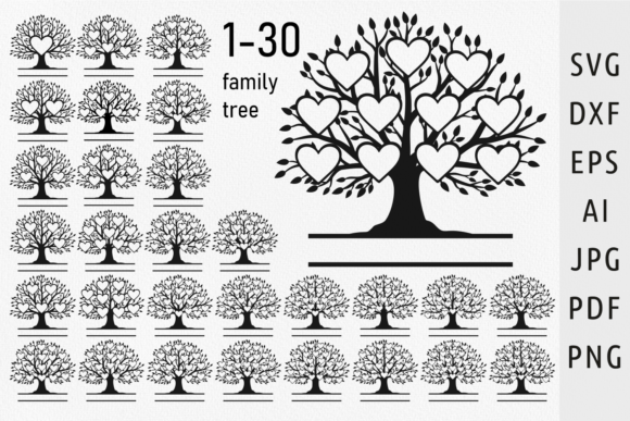 Family Tree SVG Bundle | Genealogy & Family History Designs