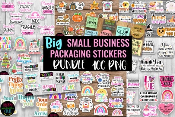 Small Business Packaging Stickers Bundle | Custom Branding Labels