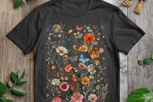 Tapestry of Wildflowers and Insects PNG | Nature-Inspired Digital Art