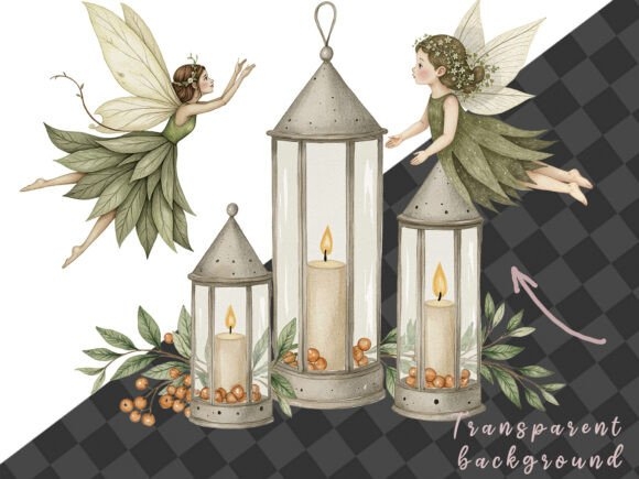 Cozy Magic Fairy Forest Witch Clipart