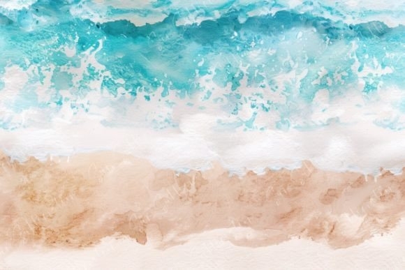 Abstract Beach Watercolor Background - Vibrant Coastal Artwork for Design