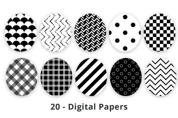 Black and White Pattern Paper Background - Stylish Monochrome Designs for Crafts