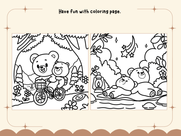 Cozy Routine Coloring Pages - KawaiiBear Designs for Relaxing Fun