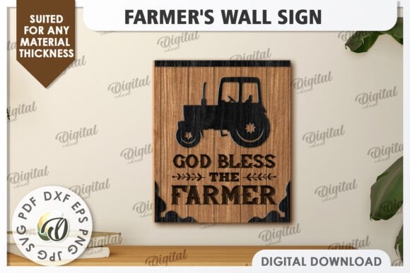 Farmer's Wall Decor Laser Cut Bundle - Customizable Rustic Farmhouse Designs