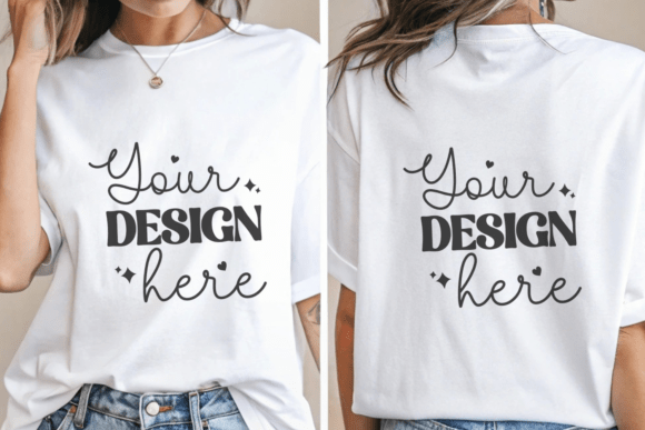 Gildan 5000 T-shirt Front & Back Mockup - High-Quality Custom Design Template