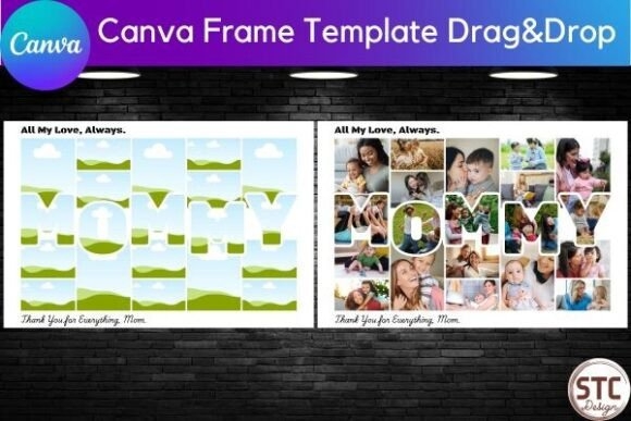 Mommy Photo Collage Canva Frame Template - Customizable Design for Memorable Moments