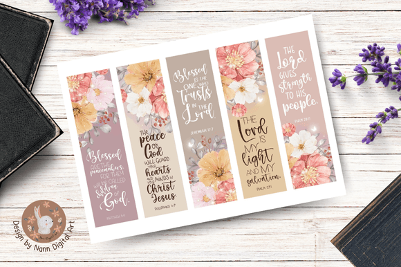 Printable Bible Verses Bookmark Set #035 - Inspirational Scripture Bookmarks