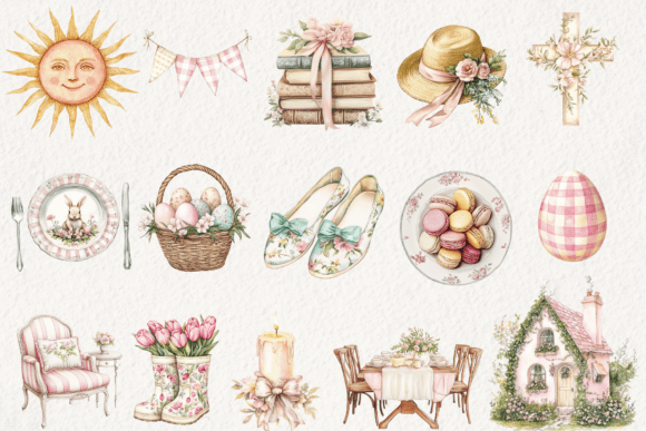 Sunny Easter Day Clipart - Bright and Cheerful Easter Designs for Crafts