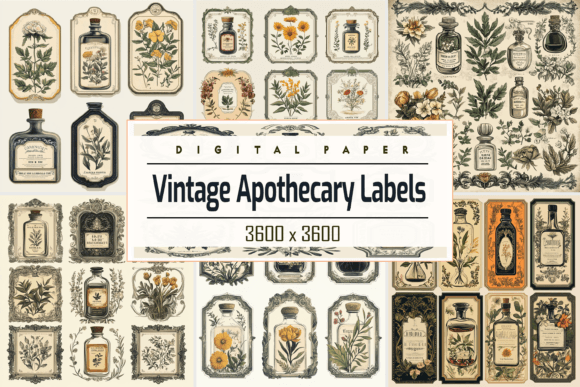 Vintage Apothecary Labels - Antique Designs for Crafts and Projects