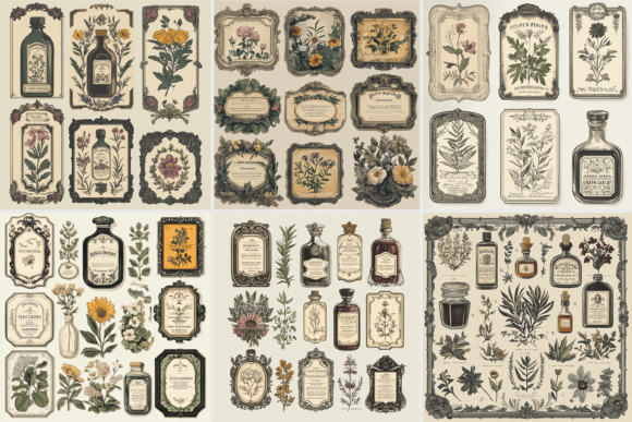 Vintage Apothecary Labels - Antique Designs for Crafts and Projects