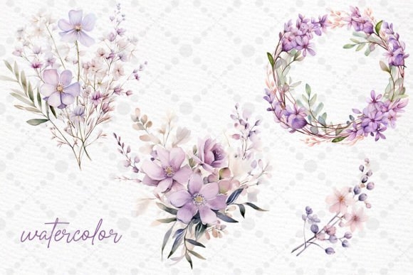 Watercolor Lilac Flowers PNG - Elegant Lilac Floral Designs for Crafts