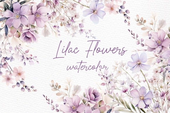 Watercolor Lilac Flowers PNG - Elegant Lilac Floral Designs for Crafts