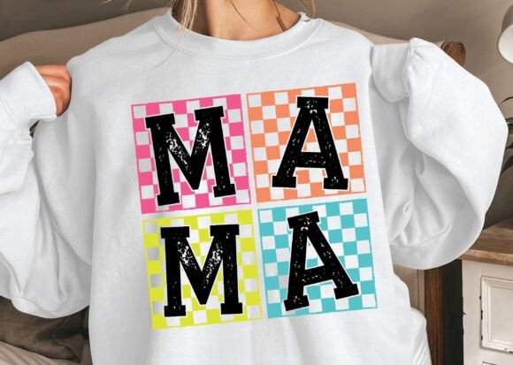 Checkered Mama PNG, Retro Mama SVG PNG