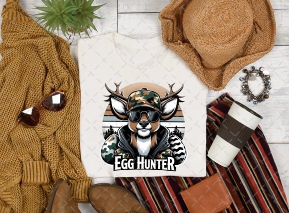 Egg Hunter Deer Buck Kids Easter PNG | Playful Wildlife Holiday Design