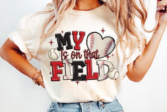 My Heart is on That Field Baseball PNG | Heartfelt Sports Design