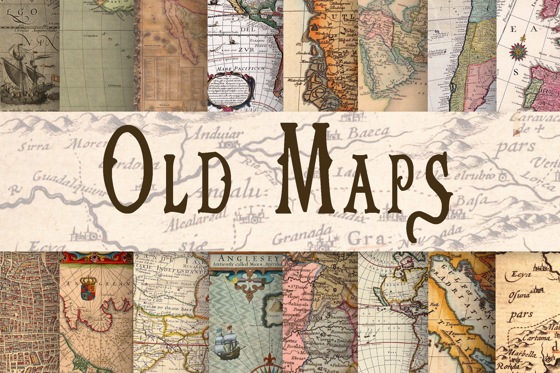 Old Maps Digital Paper | Vintage Cartography Design