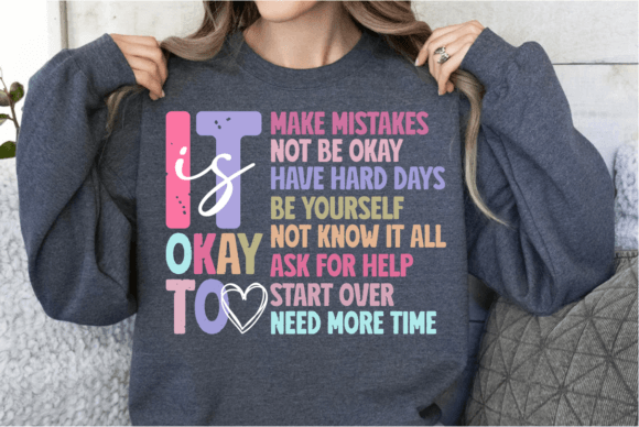 Retro It's Okay SVG | Mental Health SVG | Positive Mindset Design