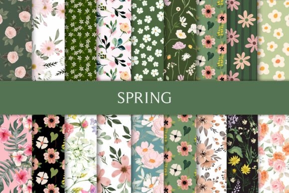 Spring Digital Paper | Floral & Pastel Backgrounds for Creative Projects