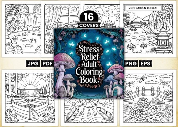 Stress Relief Adult Coloring Book Pages – Relaxing Designs for Mindful Creativity